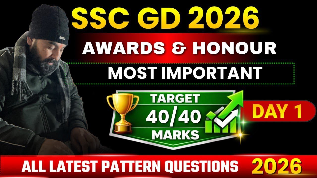 IMPORTANT AWARDS & HONOURS 2025 | SSC GD  | Day 1 | ALL exam covered