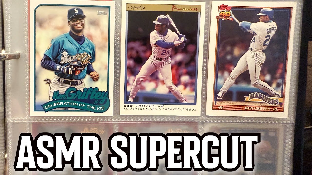 ASMR SUPERCUT | Organizing Sports Card Albums | Baseball Cards | Football Cards
