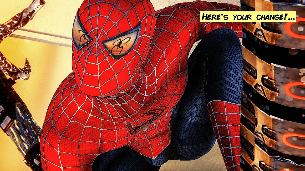Spider-Man Remastered PC Recreating Spider-Man 2 (2004) Bank Fight Scene with Doc Ock