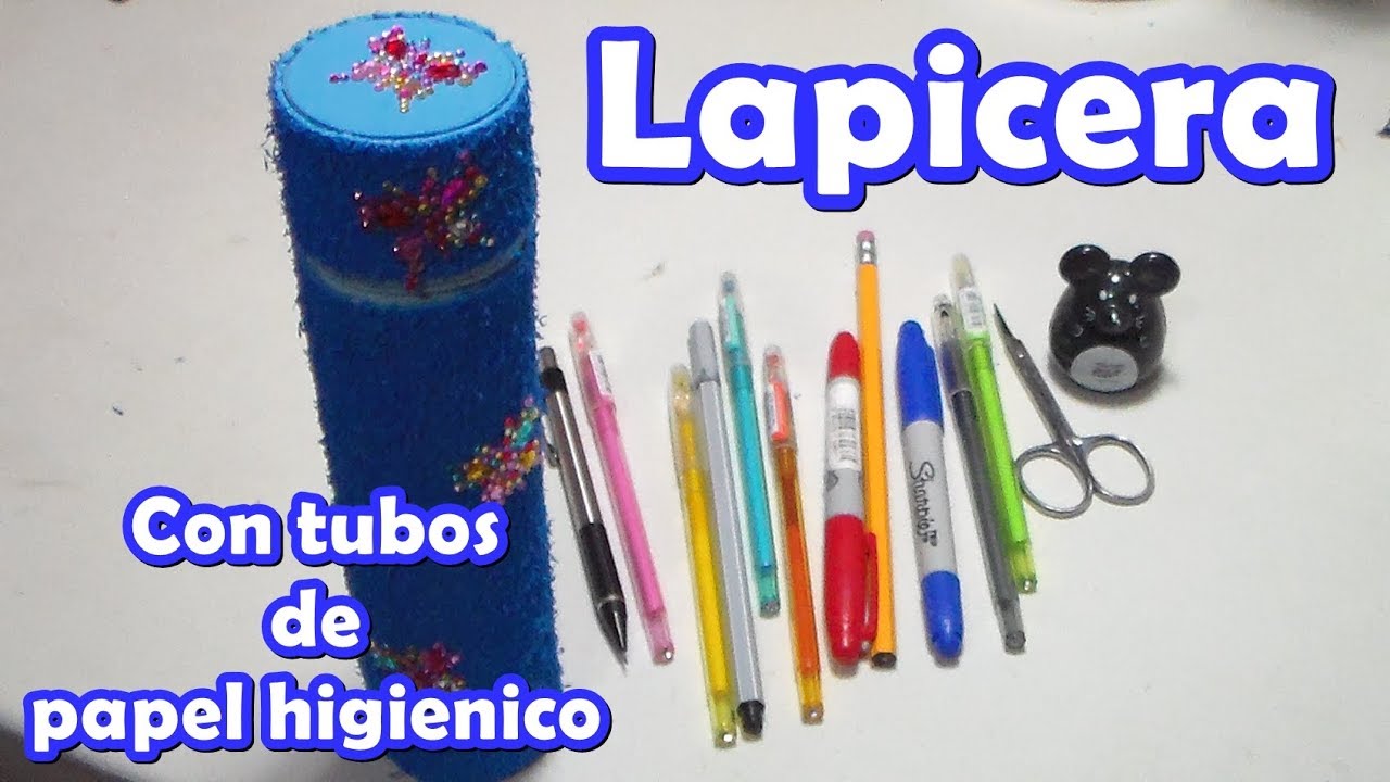 ♼Lapicera /Cartuchera con tubos de papel higienico