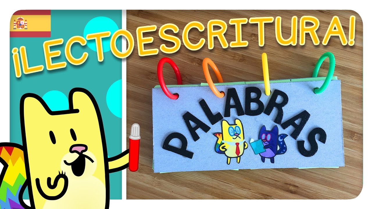 📚 ENSEÑA a LEER y a ESCRIBIR ✏️ CUADERNO para crear PALABRAS con NIÑOS 📖 Gato Rainbow & Gata Moon