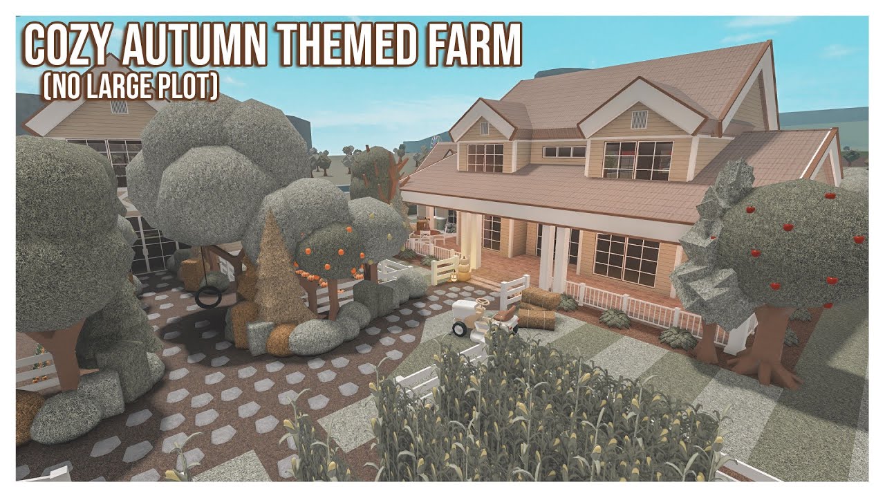 ROBLOX | Bloxburg: 210k Cozy Autumn Themed Farm Speedbuild | Part 1/2 | Ellvoi