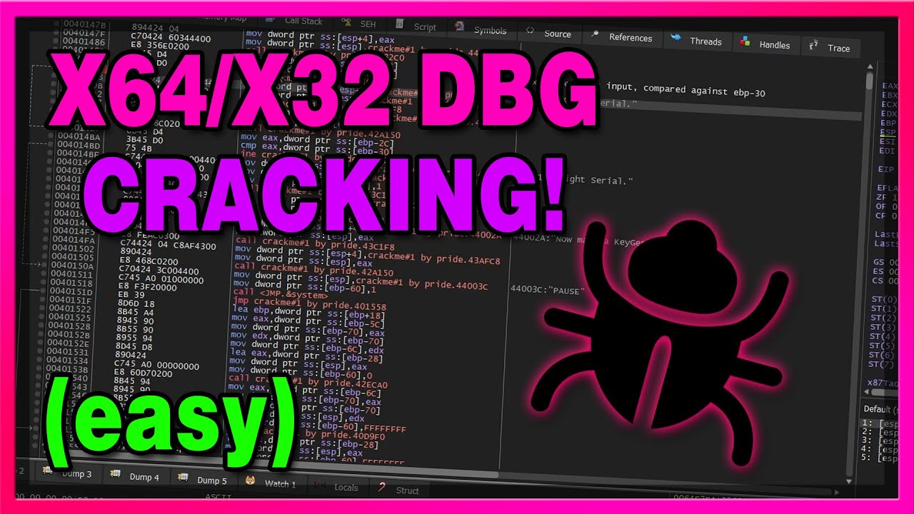 *EASY* Cracking and Reverse Engineering Using X64/X32DBG | CRACKMES.ONE