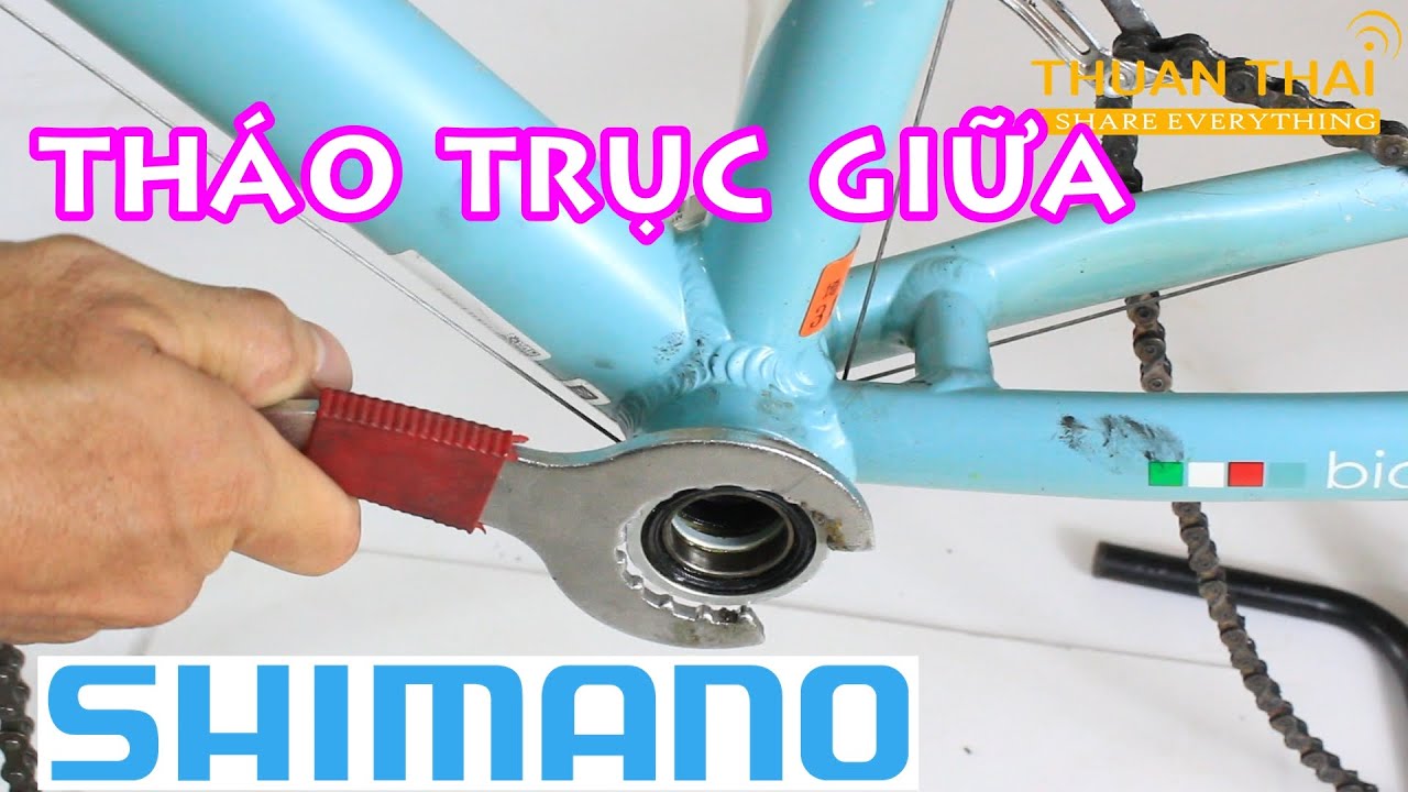 Tháo trục giữa SHIMANO - Hollowtech, bảo dưỡng & thay bạc đạn