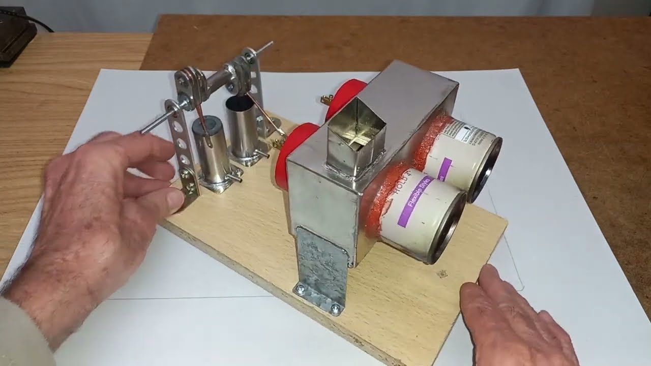 ST30 1 – Two cylinder Stirling engine.  Demonstration and assembly