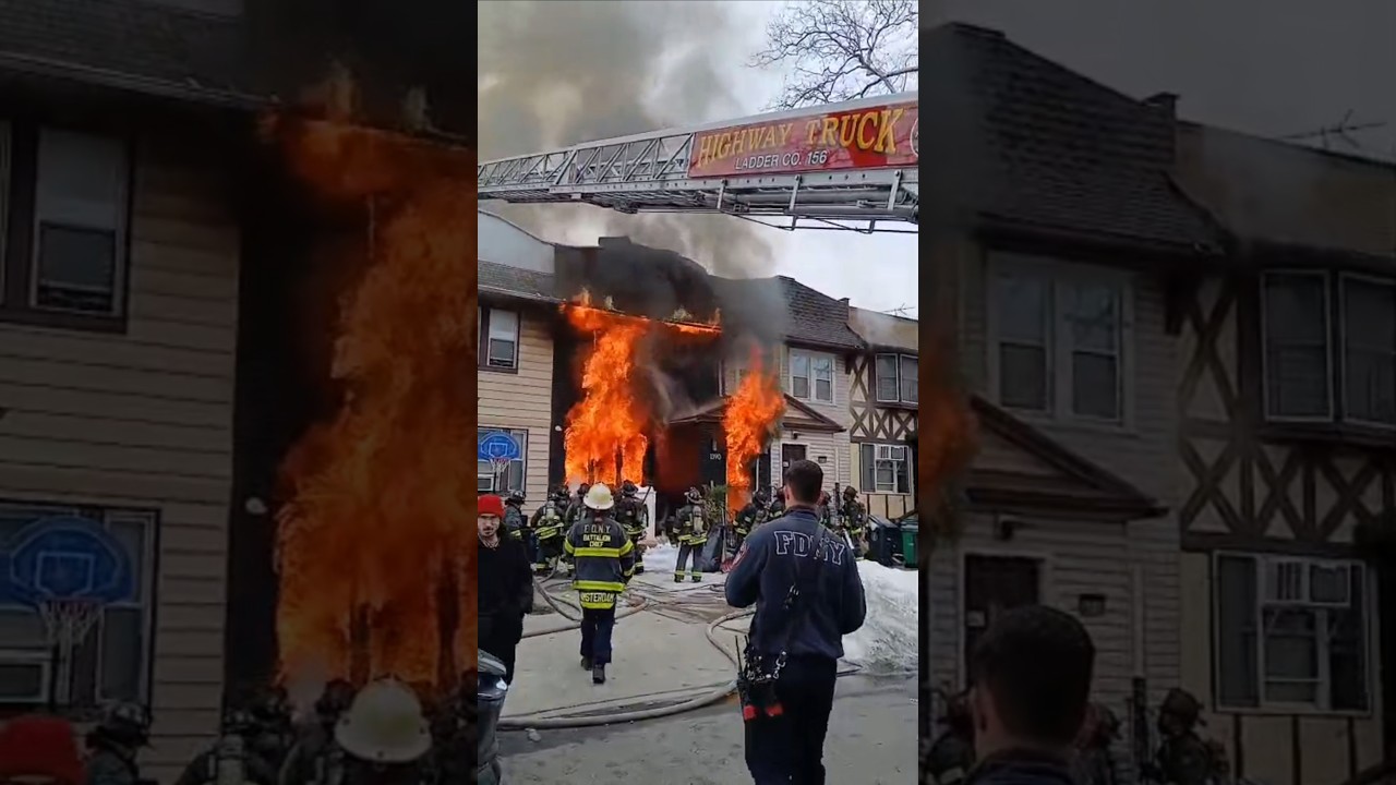 FDNY Operating At An All Hands fire on East 17th in Brooklyn, New York #fdny #fire #firedepartment