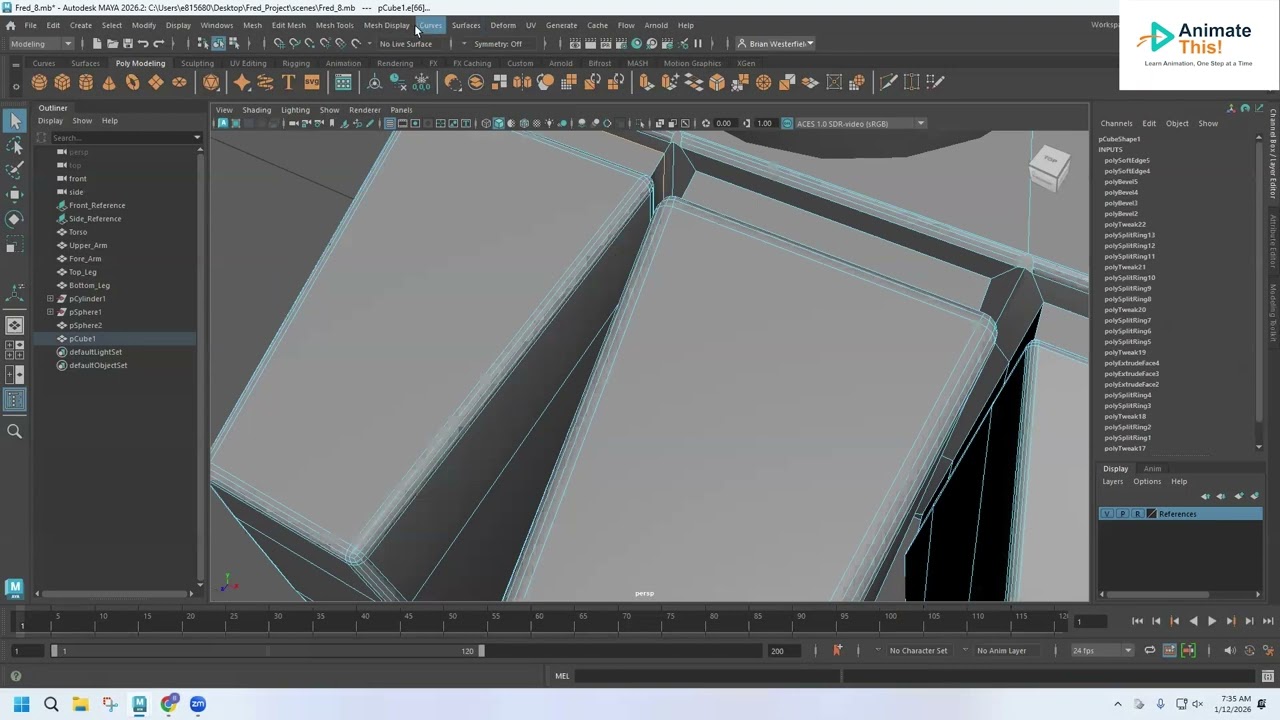 Building An Animatronic Horror Bear - Episode 8 – Refining the Foot: Bevel Tool & Average Vertices