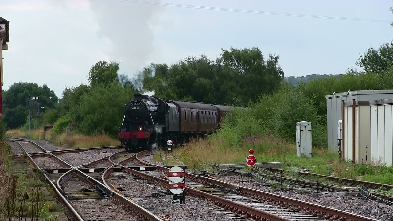 8F 48151 hammers into Hellifield 6th August 2014 on the Fellsman Film 1