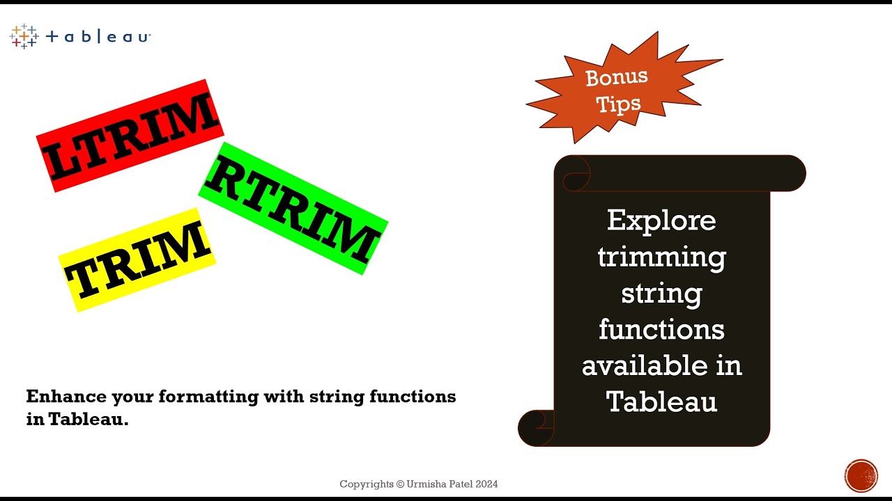 Explore String functions - LTRIM, RTRIM & TRIM in Tableau