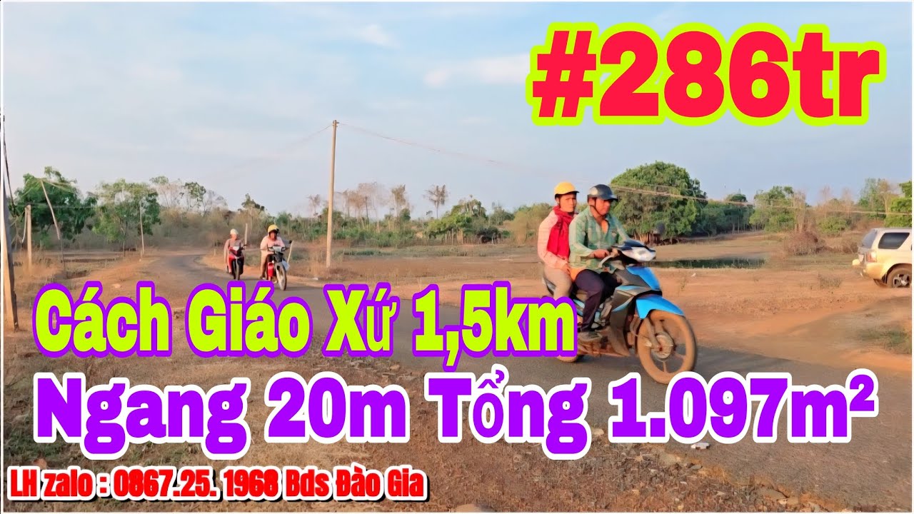 (07) 286tr | Tổng 1.097 m², Ngang 20m nở hậu 35m, Cách đường nhựa 30m, LH 0867251968 #bdsbinhphuoc