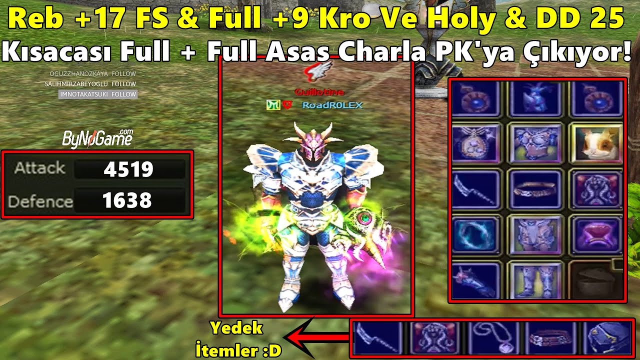 ShaNga1 - Reb +17 FS & DD 25'li Full + Full Asas Chara Girip PK Atıyor! | Knight Online