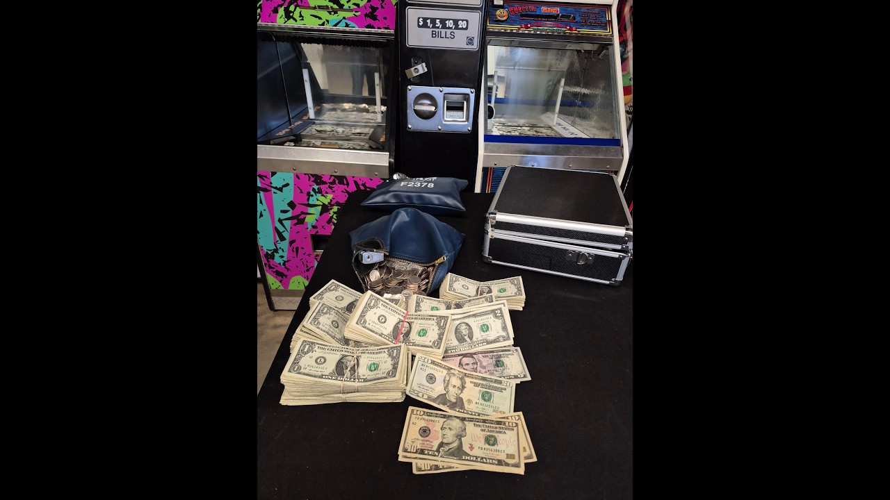 Collecting over $2000 from our mini arcade