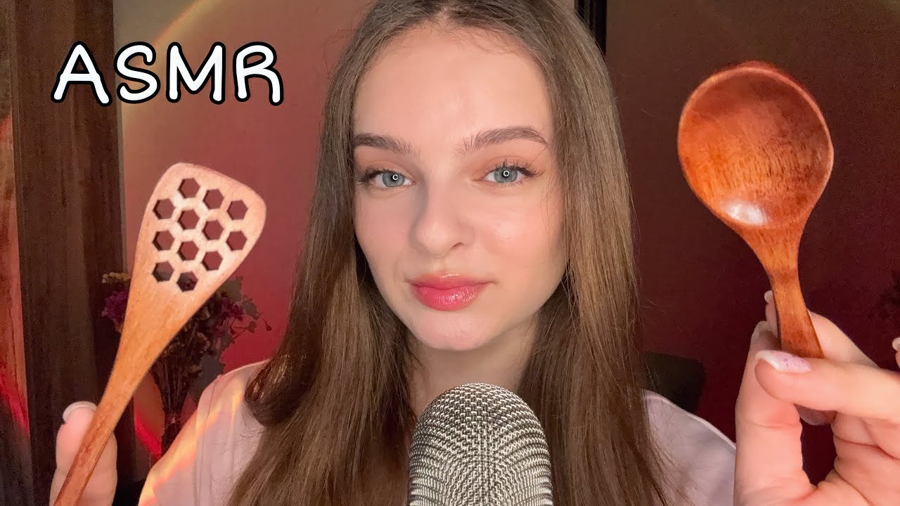 ASMR | Wooden Spoon Sounds🥄🍯 + Face Eating ( no talking, mouth sounds, personal attention)