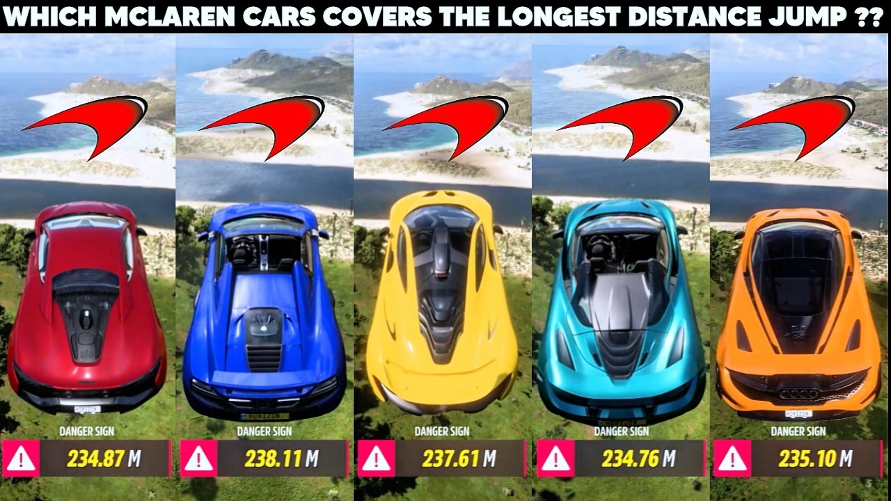 Which McLaren Car Can Cover The Longest Distance Jump in Forza Horizon 5? Let’s Find Out! 🔥