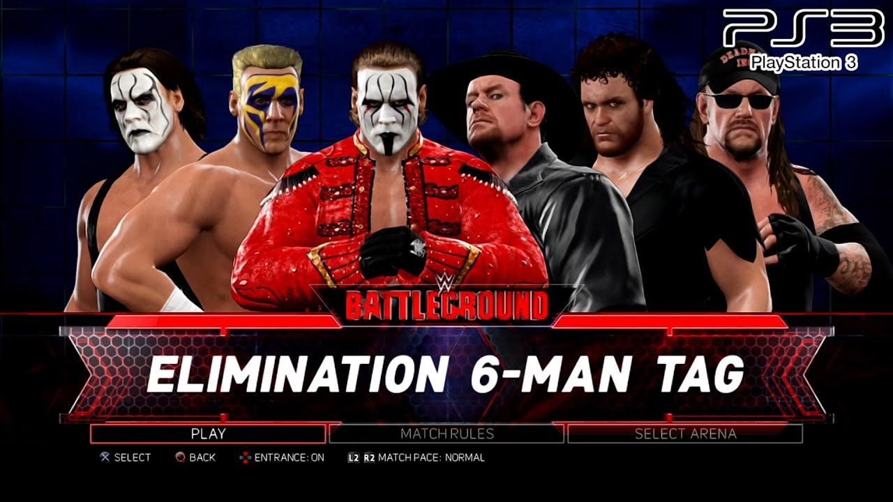 WWE 2K17 PS3 - Team Stings VS Team Undertakers - Elimination 6-Man Tag KO Match [2K][mClassic]