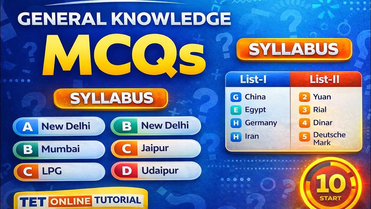 PROBATIONARY PRIMARY TEACHER, GENERAL KNOWLEDGE, SYLLABUS, SIKKIM