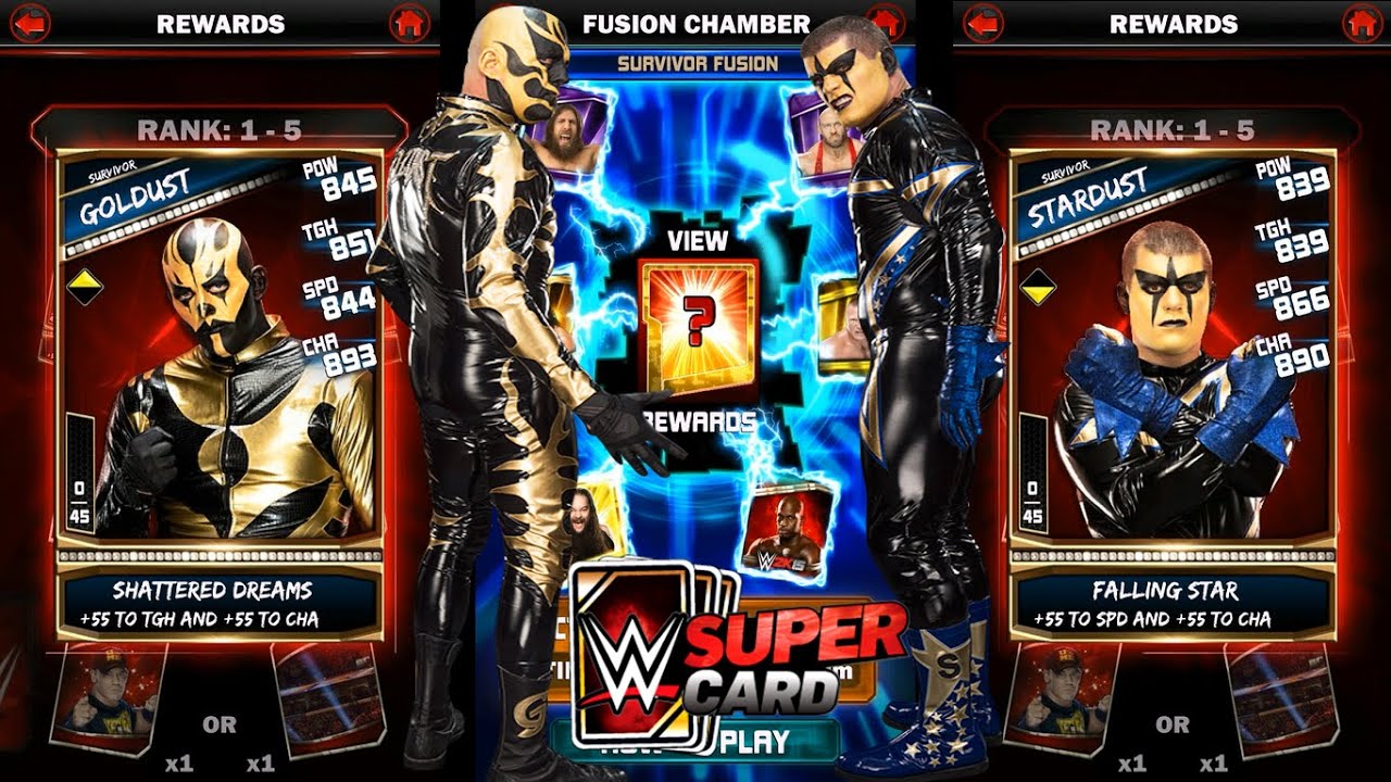 WWE Supercard Gameplay Ep.28: Goldust vs Stardust PCC Rewards, Survivor Fusion Recipe & More