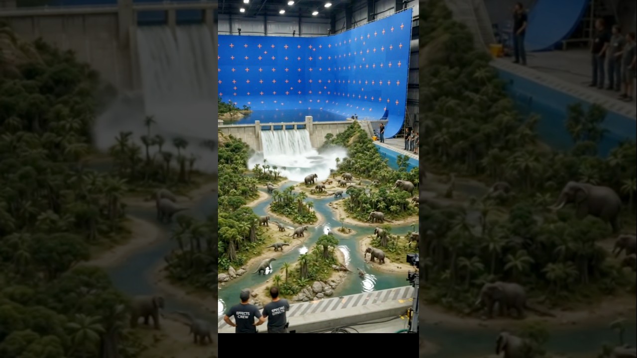 🇺🇸 How Hollywood Films Epic Flood Scenes for Movies! 🎬 #shorts