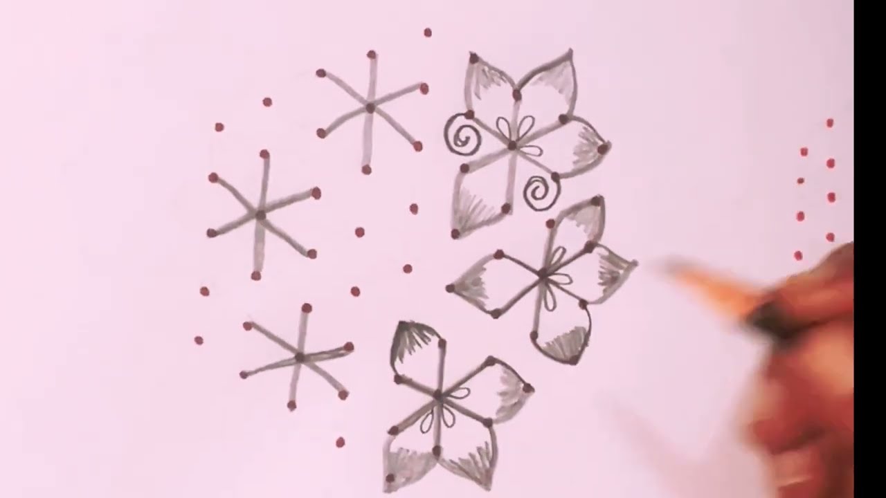 Easy 9-5 dots rangoli designs 🌺 Simple muggulu 