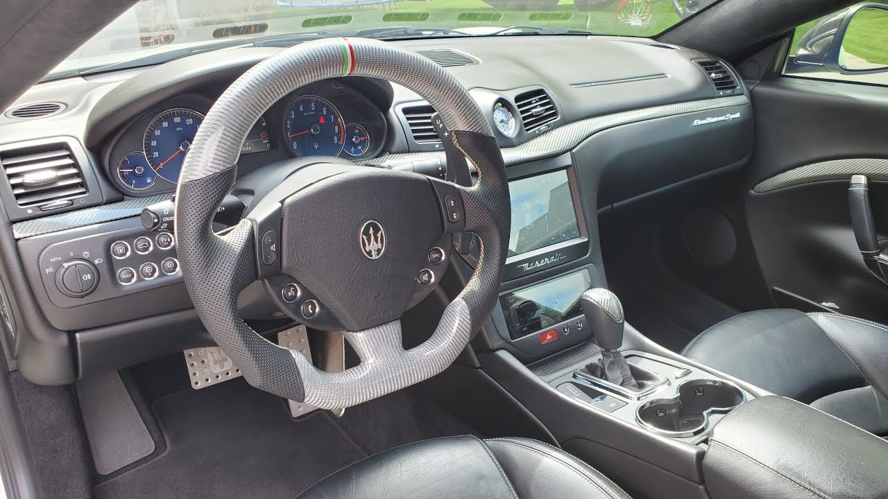 My New Custom Maserati Granturismo Silver Carbon Fiber Steering Wheel Installation