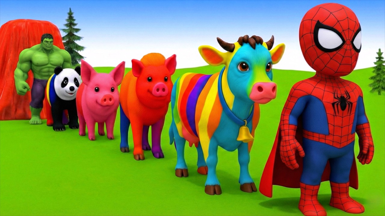Long Slide Game With Cow Elephant Gorilla Hippopotamus Tiger 3d Animal Game Funny 3d Animals