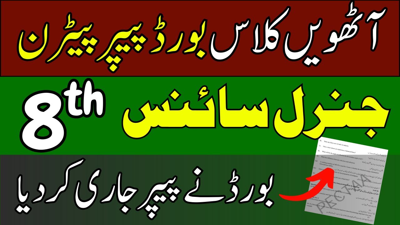 8th Class General Science &ndash; Paper Pattern, Pairing Scheme & Smart Syllabus | Complete Guide 2025&ndash;26