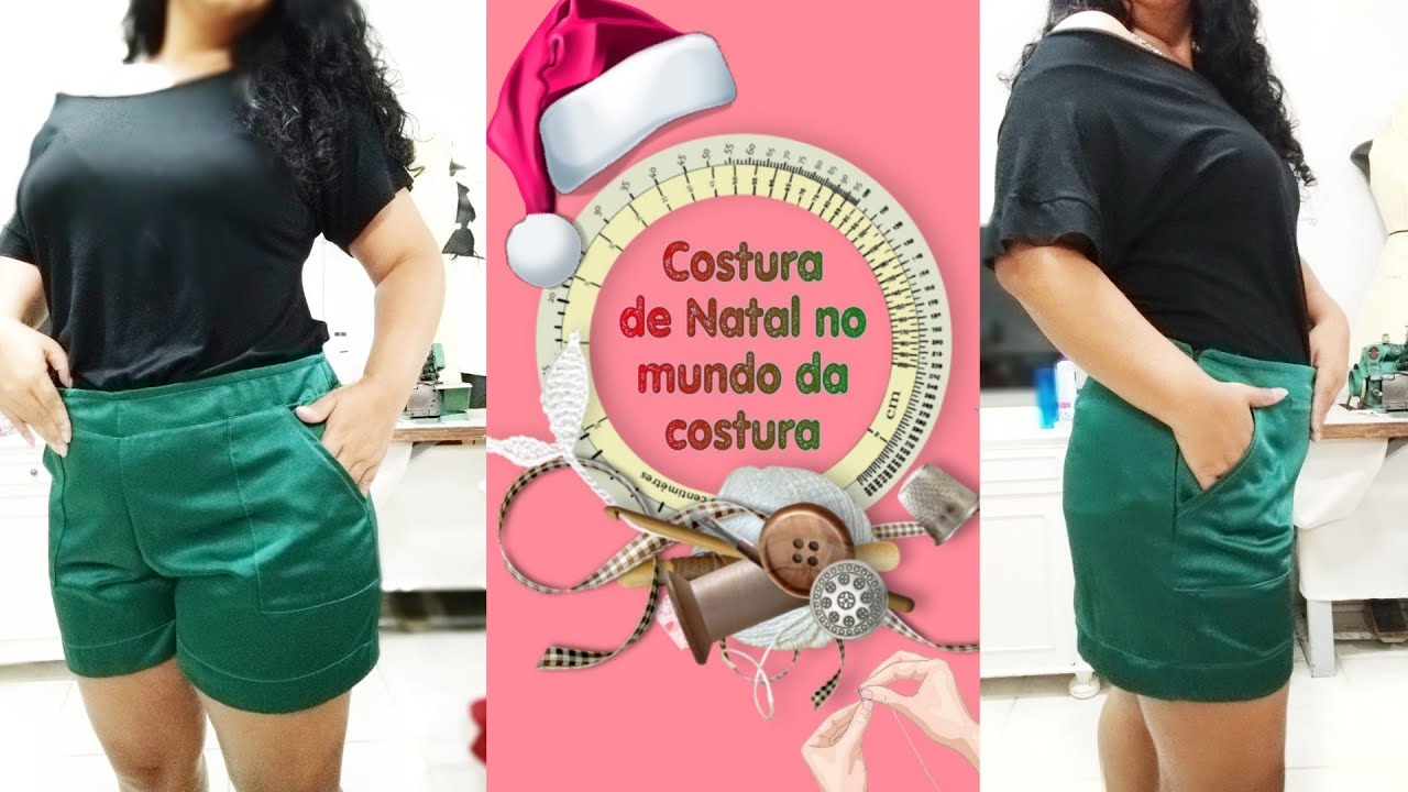 COMO FAZER SHORT TIPO ALFAIATARIA - fácil - ESPECIAL 🎄Costura de Natal 🎄 Aula1