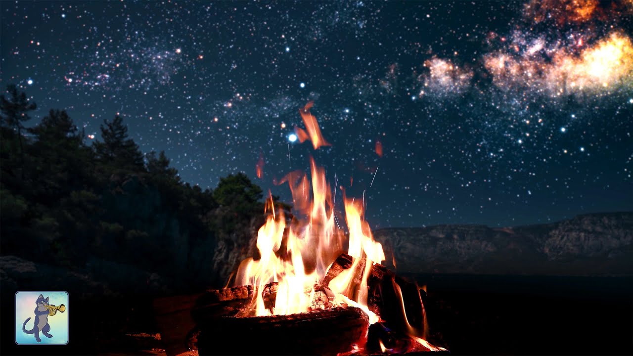 Cozy Campfire at Night 🔥 Burning Fire & Crackling Fire Sounds (NO MUSIC) • 12 HOURS