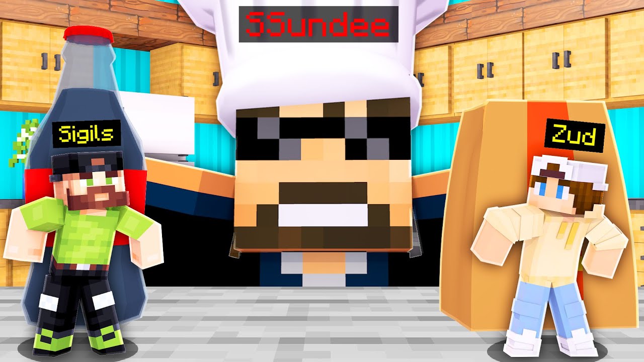 Giant vs Tiny Kitchen Hide and Seek in Minecraft