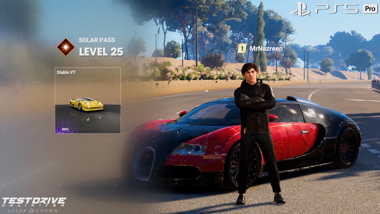 Test Drive Unlimited SC: Reach Level 25 Solar Pass Season 2 & Unlocked Diablo VT [PS5Pro]