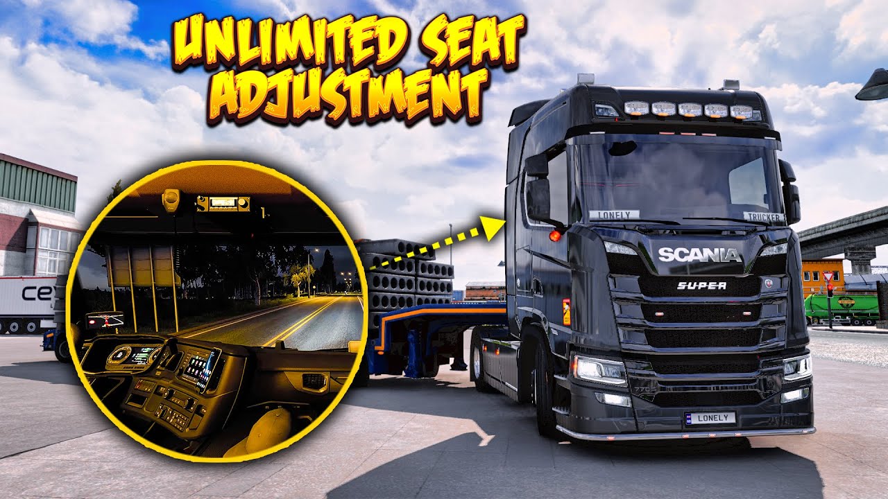 Unlimited Seat Adjustment (No Limit For Seat Adjustment) Mod For ETS2 1.46 | ETS2 1.46 MODS
