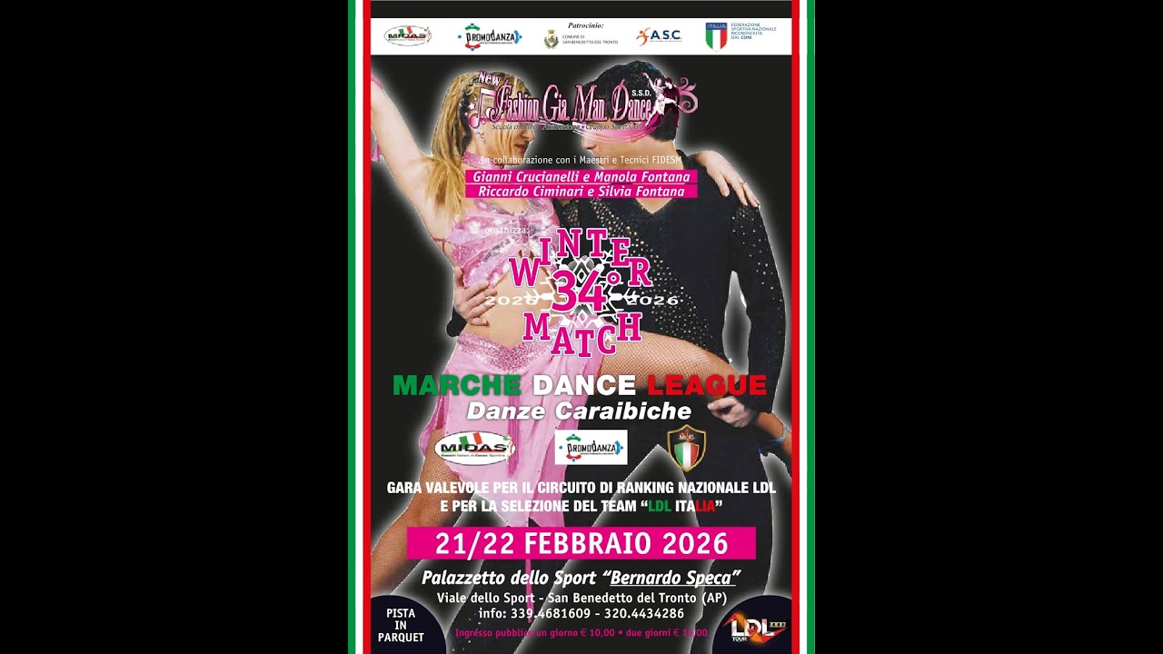 dom 22 feb 2026 - 34° Winter Match - finale Salsa On 2 coppia over 35 classe  Unica