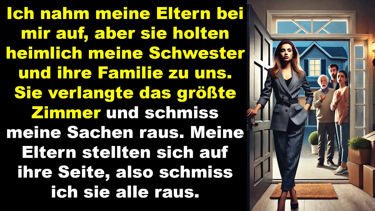Ich nahm meine Eltern auf doch sie brachten heimlich meine Schwester mit am Ende warf ich alle raus.