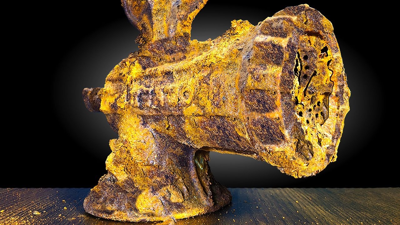 100 Years Underground! Rusty Antique MEAT GRINDER Restoration