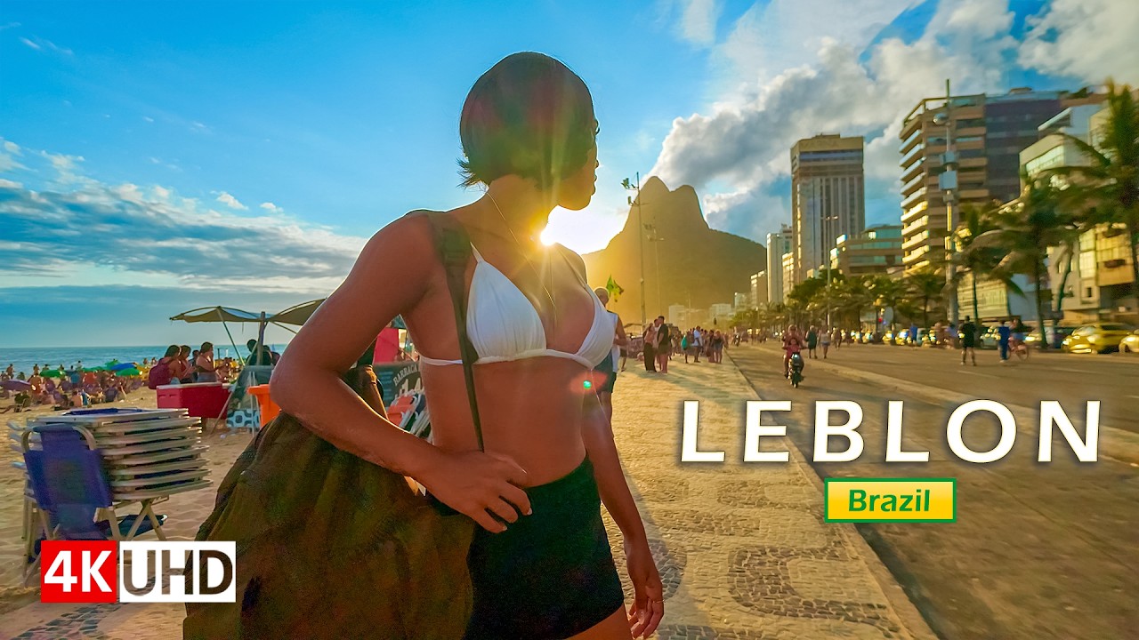 When the Light Changes in Rio 🇧🇷 Leblon Sunset Walk 【 4K UHD 】