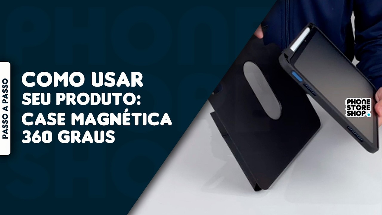Como Usar a Capa Magnética Giratória 360° para iPad