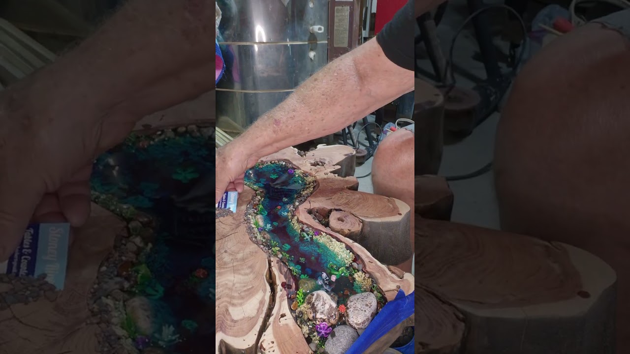 Commission live edge epoxy resin river table 