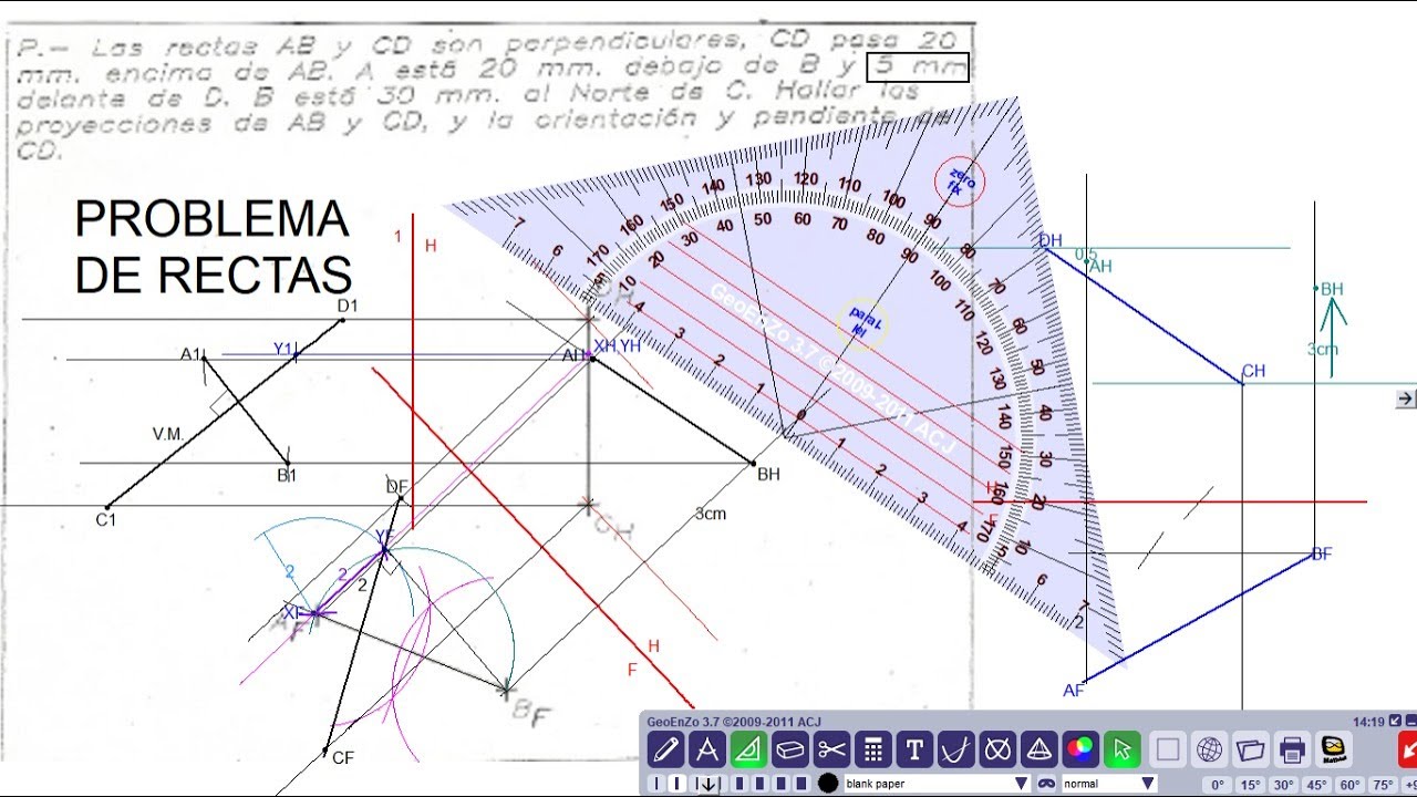 GEOMETRIA DESCRIPTIVA - problema de RECTAS, problema CATOLICA/ (clase gratuita).