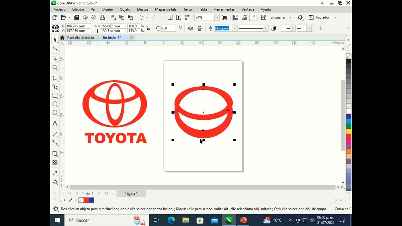 Como diseñar el logo Toyota en Corel DRAW - Video tutorial