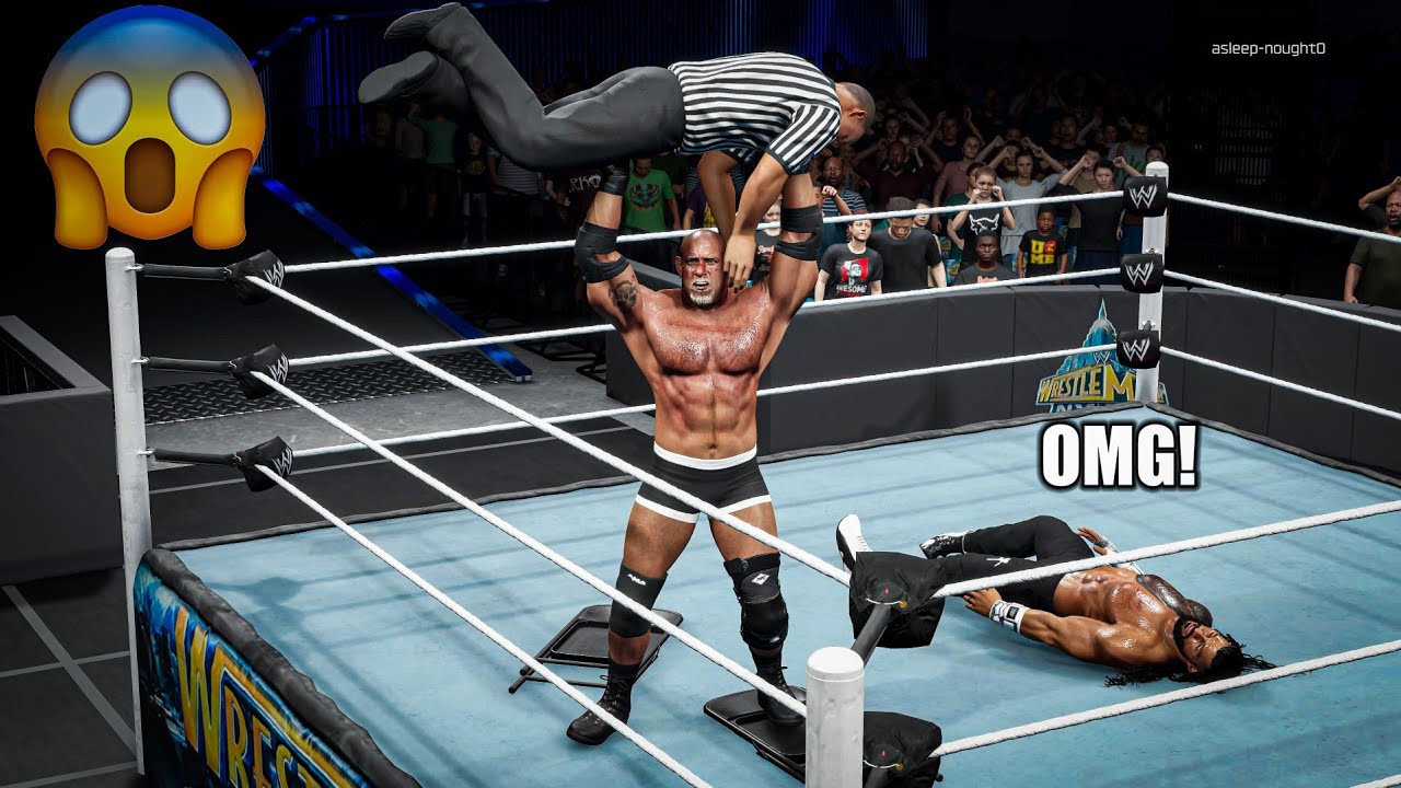 WWE 2K25 Голдберг против Романа Рейнса - матч без правил на WrestleMania