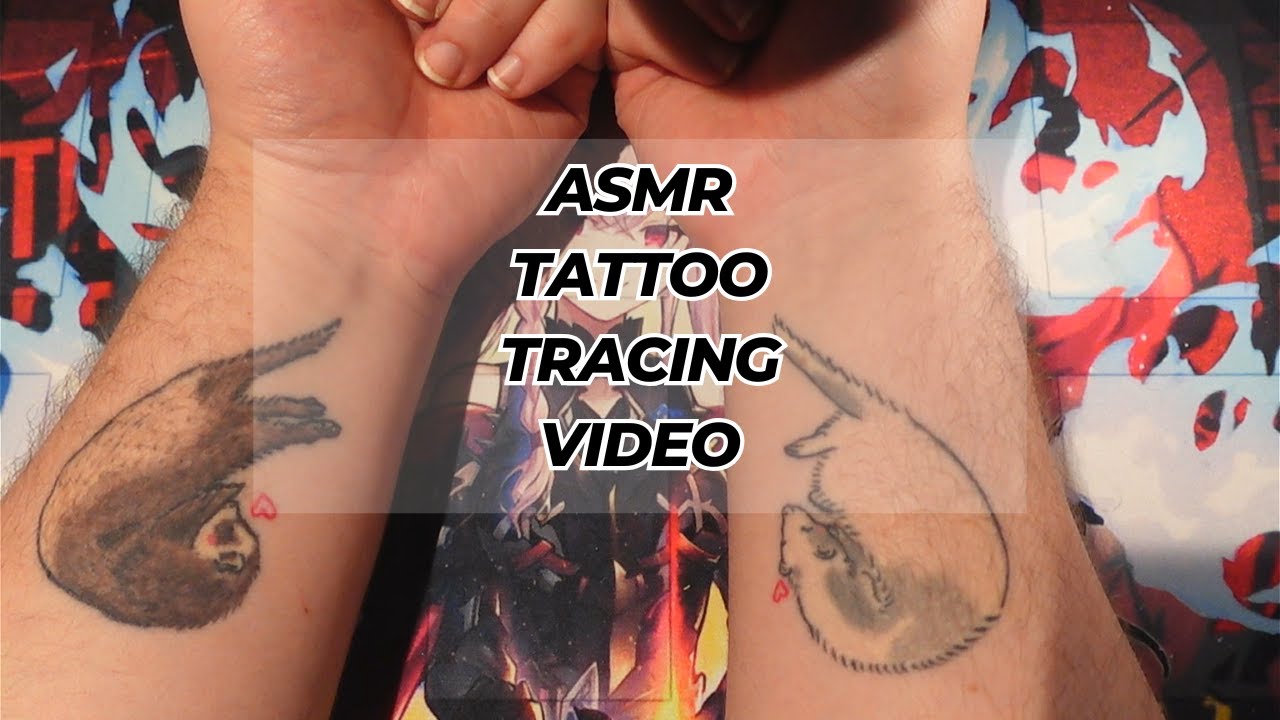 (ASMR) Tracing my Tattoos (whispering)