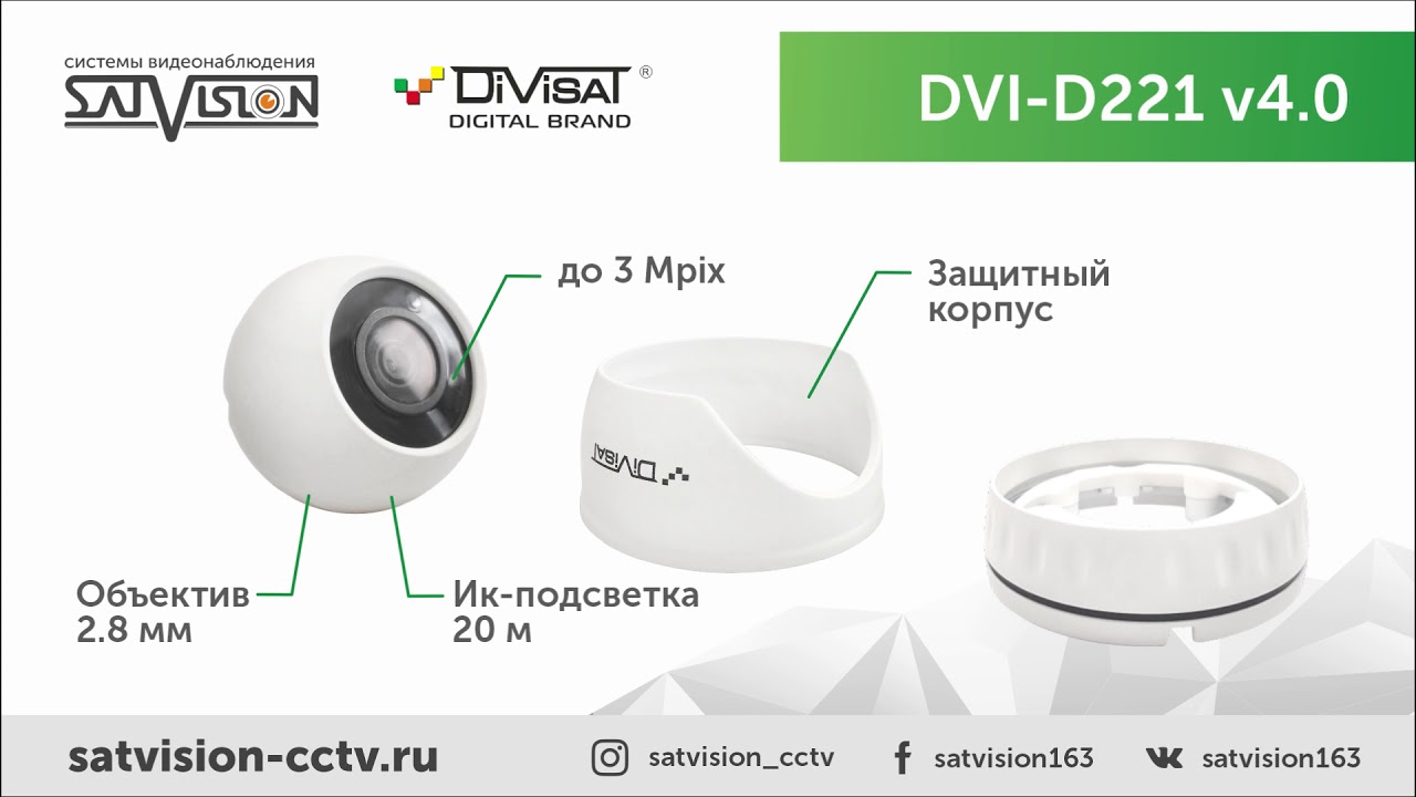 DVI-D221 v4.0 и DVI-S121 v4.0 IP видеокамеры Матрица  1/2.9