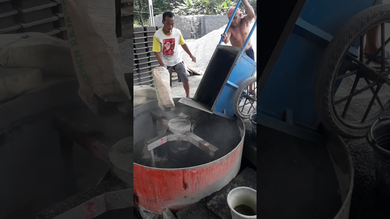 Cara bikin paving k 300 k 350 mesin pibrasi atau manual.