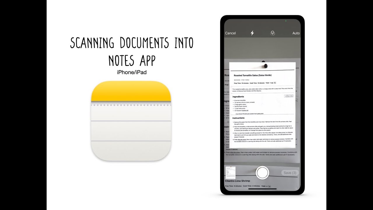 Scanning Documents into Notes App on iPhone or iPad