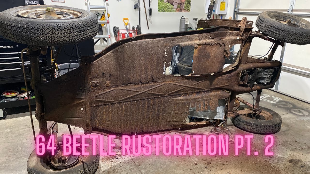 RUSTED OUT!!! ENGINE OUT!!! Can we clean it up? 64 VW Beetle Restoration Pt. 2