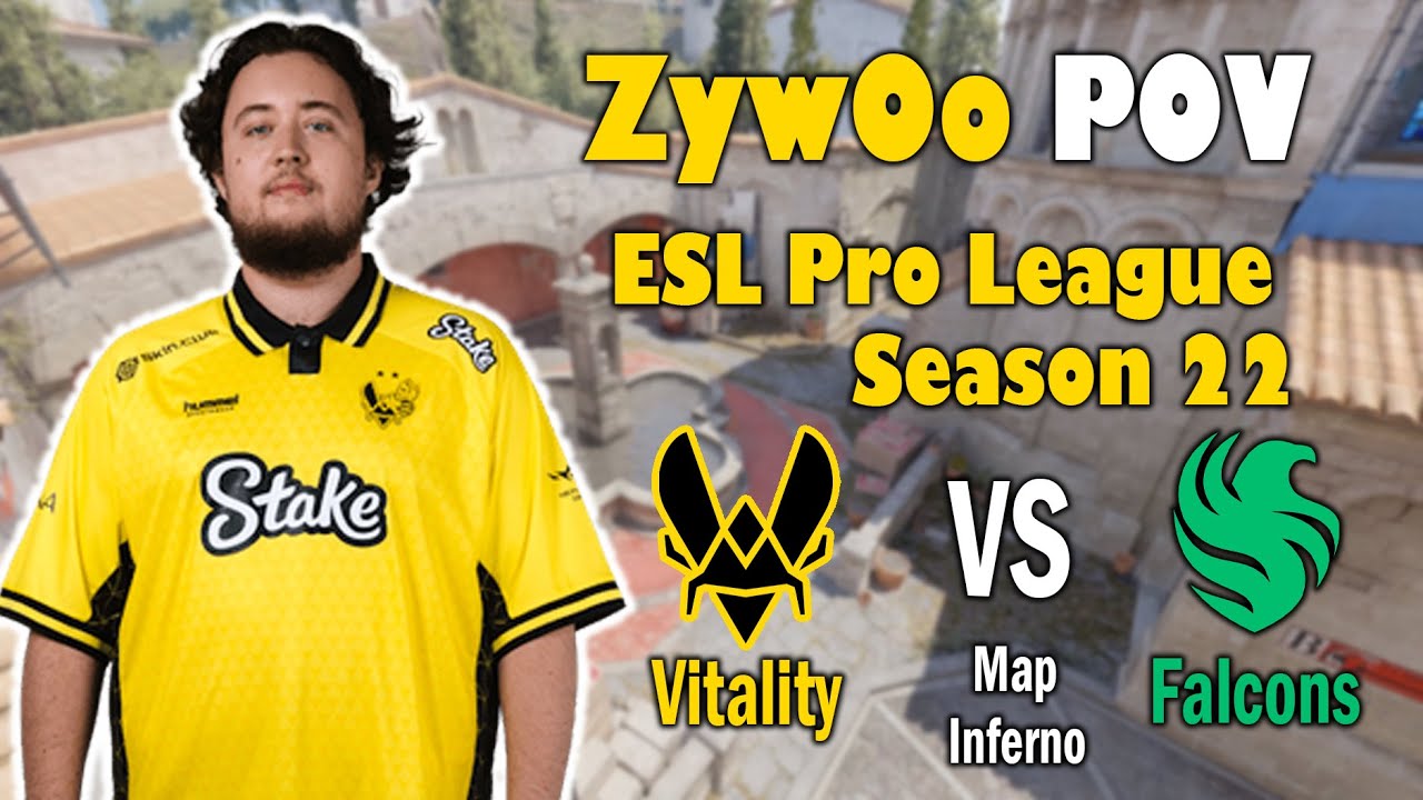 🔥 ZywOo POV – Vitality vs Falcons | ESL Pro League Season 22 | Map Inferno #cs2 #zywoo