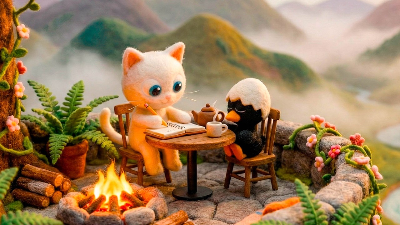 disconnect for a while 🏕️ Misty Mountain Evening | Relaxing Lofi to Study, Work & Unwind
