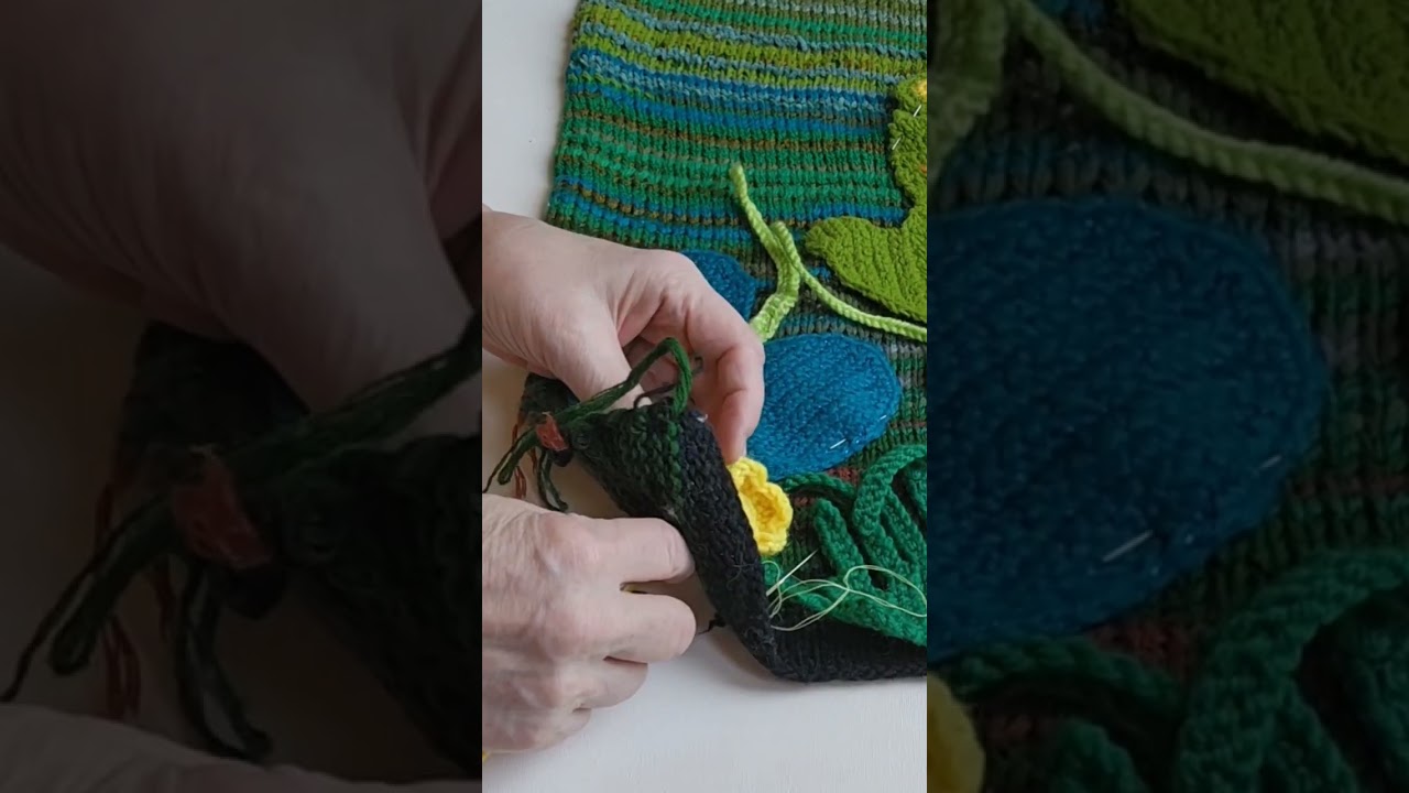 Making a cushion cover with applique. Continuation Part 5.#crochetapplique #crochet #knit #handmade