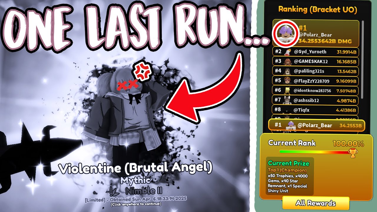 The ENDING Of Anime Adventures...  | Tournament 120