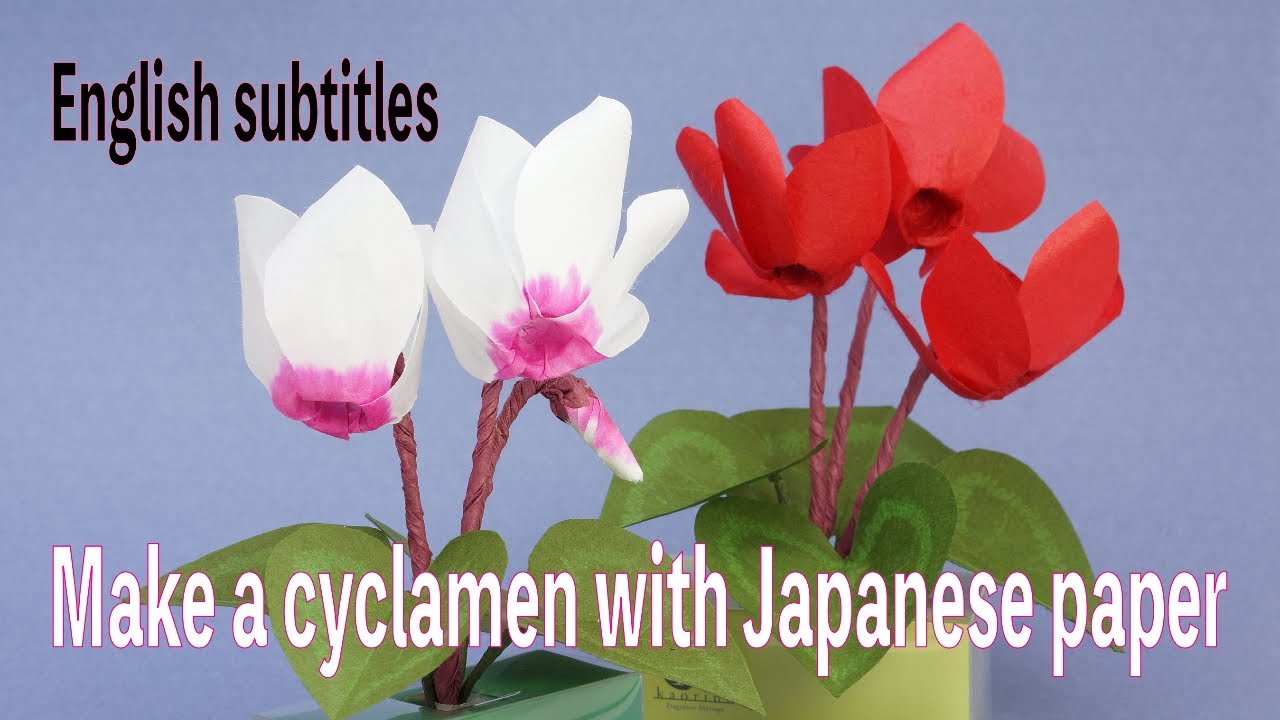 Origami 3D  cyclamen  / Origami flower 3D / Paper flower cyclamen  / aroma Japanese paper diffuser